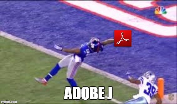 Adobe J | ADOBE J | image tagged in obj,football,adobe,adobej | made w/ Imgflip meme maker