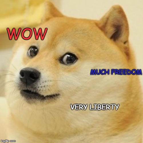 new American flag | WOW; MUCH FREEDOM; VERY LIBERTY | image tagged in memes,doge | made w/ Imgflip meme maker