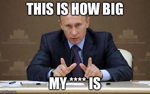 Vladimir Putin | THIS IS HOW BIG; MY **** IS | image tagged in memes,vladimir putin | made w/ Imgflip meme maker