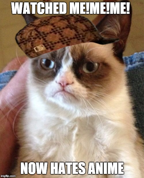 Grumpy Cat | WATCHED ME!ME!ME! NOW HATES ANIME | image tagged in memes,grumpy cat,scumbag | made w/ Imgflip meme maker