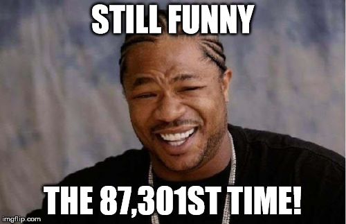 Yo Dawg Heard You Meme | STILL FUNNY THE 87,301ST TIME! | image tagged in memes,yo dawg heard you | made w/ Imgflip meme maker