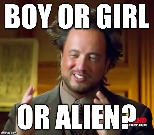 Ancient Aliens Meme | BOY OR GIRL OR ALIEN? | image tagged in memes,ancient aliens | made w/ Imgflip meme maker