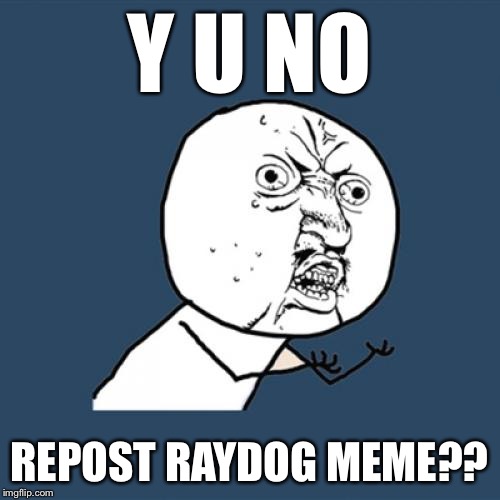 Y U No Meme | Y U NO REPOST RAYDOG MEME?? | image tagged in memes,y u no | made w/ Imgflip meme maker