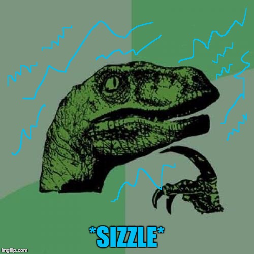 Philosoraptor Meme | *SIZZLE* | image tagged in memes,philosoraptor | made w/ Imgflip meme maker