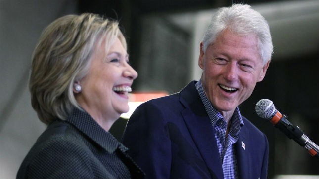 Clintons at Podium Blank Meme Template