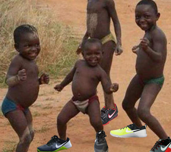 African Kids with Nikes Blank Meme Template
