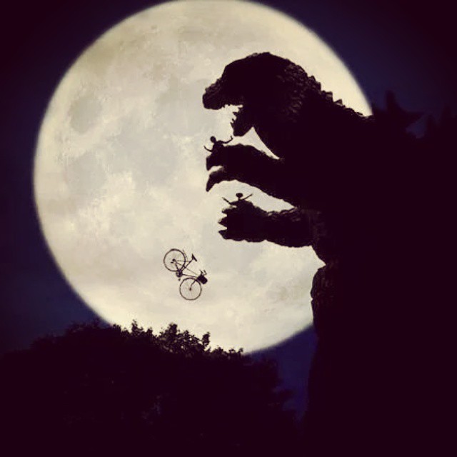 Godzilla Eats ET Blank Meme Template