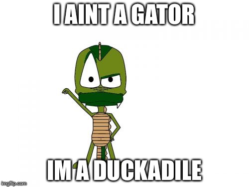 I Am Not A Gator I'm A X | I AINT A GATOR; IM A DUCKADILE | image tagged in memes,i am not a gator im a x | made w/ Imgflip meme maker