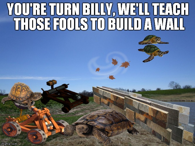 YOU'RE TURN BILLY, WE'LL TEACH THOSE FOOLS TO BUILD A WALL | made w/ Imgflip meme maker