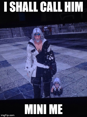 I SHALL CALL HIM; MINI ME | image tagged in ff14,arr,cid | made w/ Imgflip meme maker