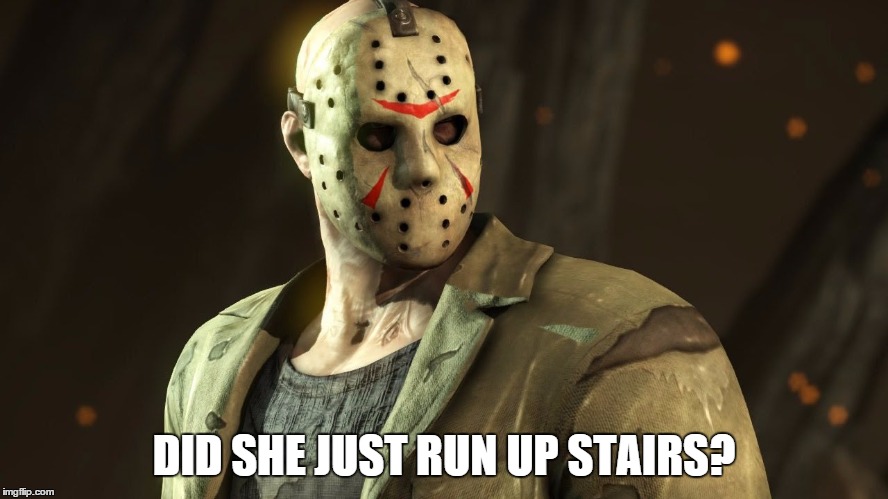 DID SHE JUST RUN UP STAIRS? | made w/ Imgflip meme maker