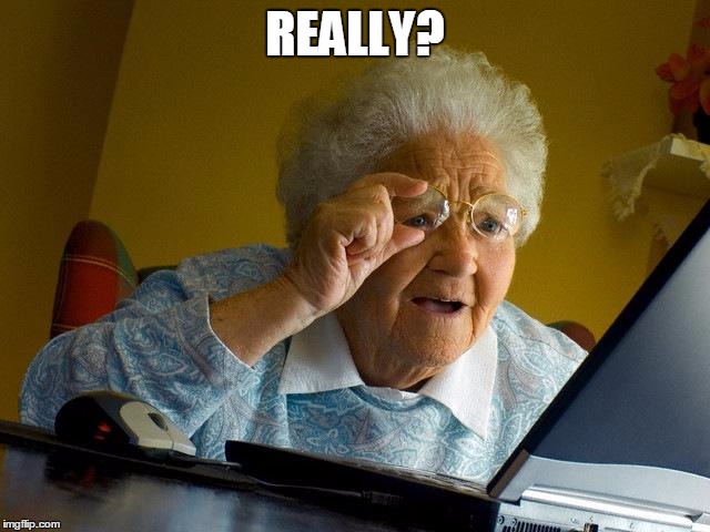 Grandma Finds The Internet Meme | REALLY? | image tagged in memes,grandma finds the internet | made w/ Imgflip meme maker