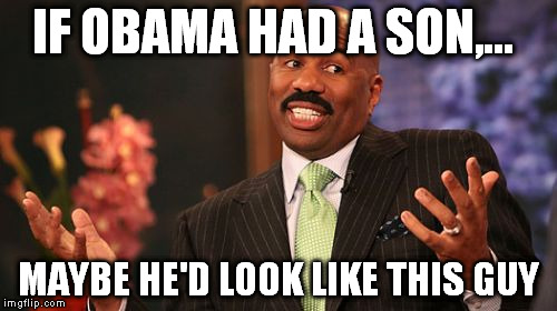 Steve Harvey Meme | IF OBAMA HAD A SON,... MAYBE HE'D LOOK LIKE THIS GUY | image tagged in memes,steve harvey | made w/ Imgflip meme maker