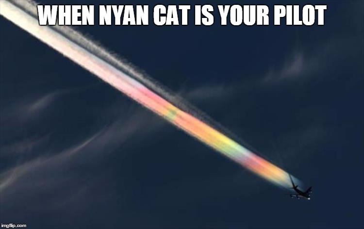 Nyan Cat Plane | WHEN NYAN CAT IS YOUR PILOT | image tagged in nyan cat | made w/ Imgflip meme maker