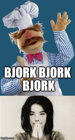 Herdy florgan... | BJORK BJORK BJORK | image tagged in memes,swedish chef,bjork,music | made w/ Imgflip meme maker