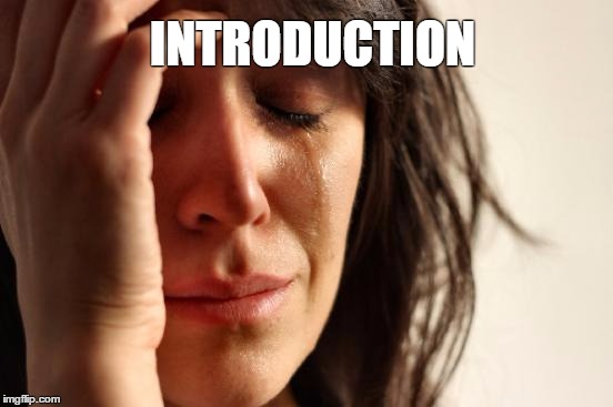 First World Problems | INTRODUCTION | image tagged in memes,first world problems | made w/ Imgflip meme maker