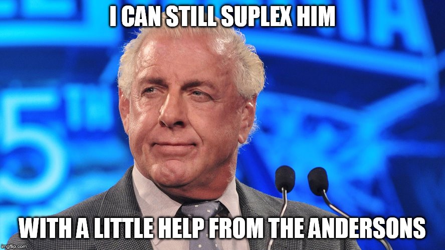 I CAN STILL SUPLEX HIM WITH A LITTLE HELP FROM THE ANDERSONS | made w/ Imgflip meme maker