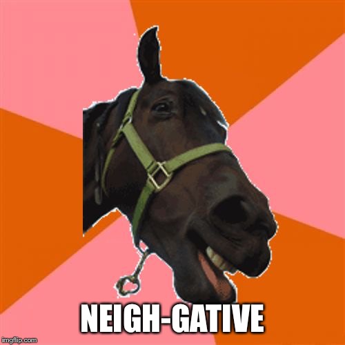 Anti-Joke Horse | NEIGH-GATIVE | image tagged in anti-joke horse | made w/ Imgflip meme maker