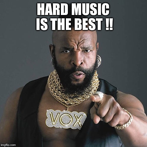Mr T Pity The Fool Meme | HARD MUSIC IS THE BEST !! | image tagged in memes,mr t pity the fool | made w/ Imgflip meme maker