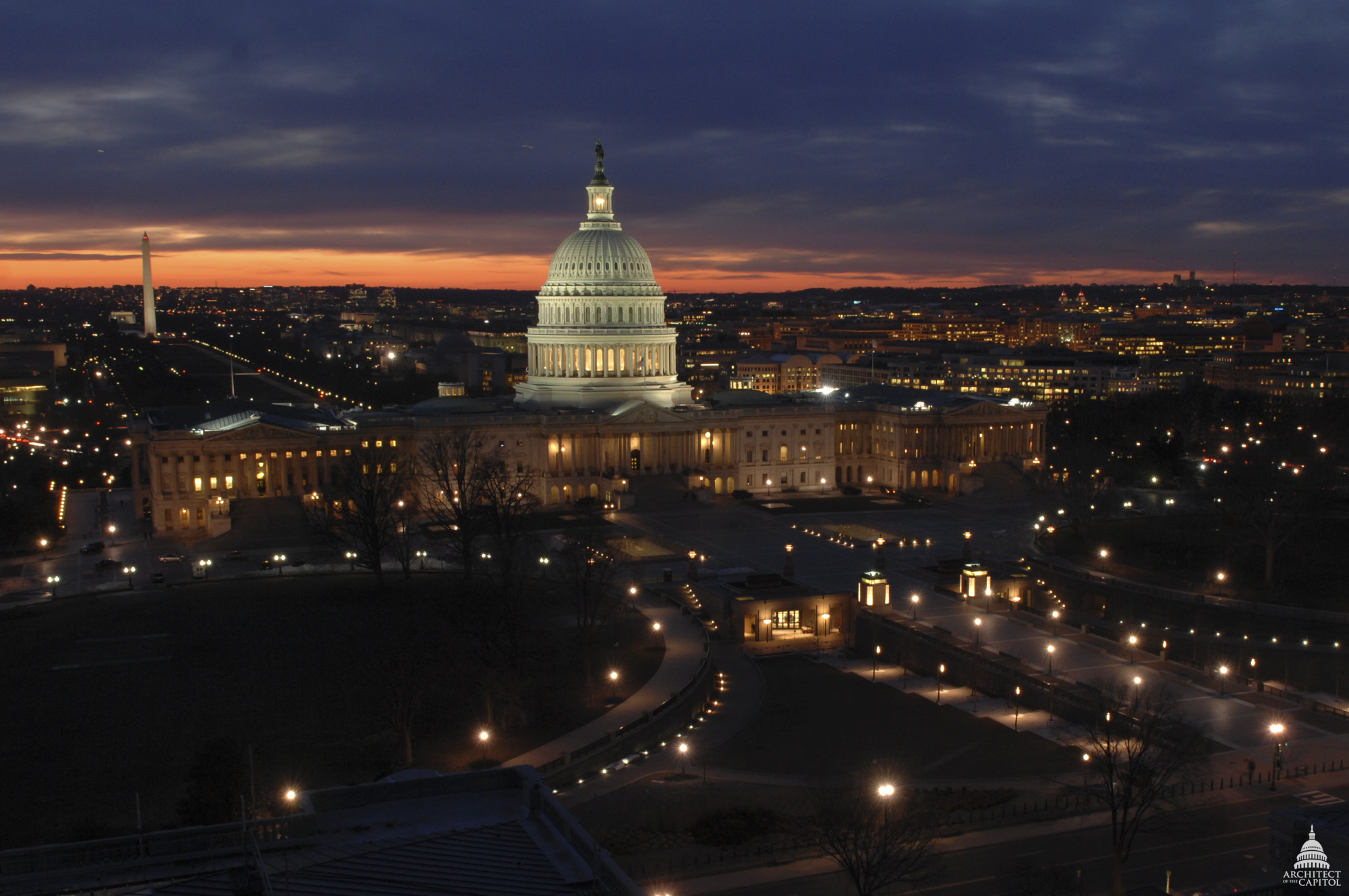 US Capitol Building At Night Blank Meme Template