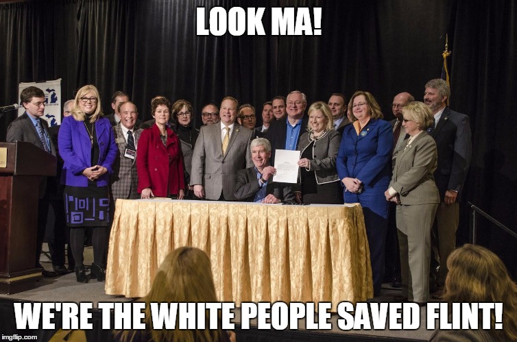 LOOK MA! WE'RE THE WHITE PEOPLE SAVED FLINT! | image tagged in flint | made w/ Imgflip meme maker
