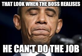 You know it's true. | THAT LOOK WHEN THE BOSS REALISES; HE CAN'T DO THE JOB | image tagged in work,bosses,company,dollars,morons | made w/ Imgflip meme maker