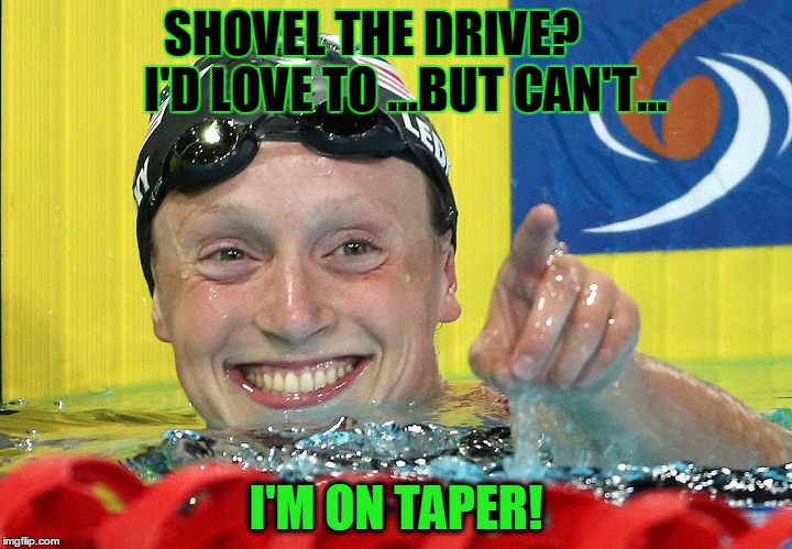 SHOVEL THE DRIVE?       I'D LOVE TO ...BUT CAN'T... I'M ON TAPER! | made w/ Imgflip meme maker