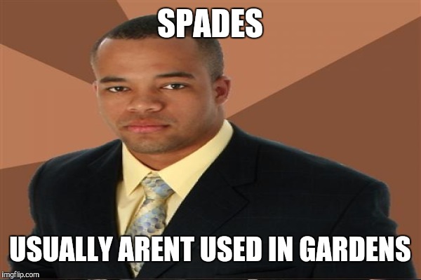 SPADES USUALLY ARENT USED IN GARDENS | made w/ Imgflip meme maker