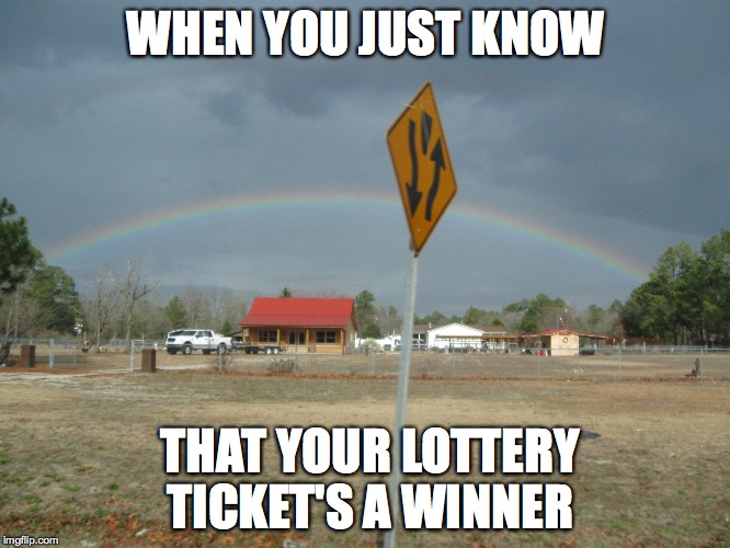 when you just know | WHEN YOU JUST KNOW; THAT YOUR LOTTERY TICKET'S A WINNER | image tagged in rainbow,memes,when you just know | made w/ Imgflip meme maker