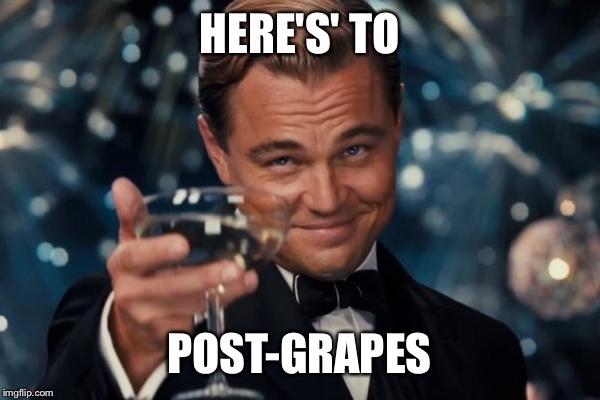 Leonardo Dicaprio Cheers Meme | HERE'S' TO POST-GRAPES | image tagged in memes,leonardo dicaprio cheers | made w/ Imgflip meme maker