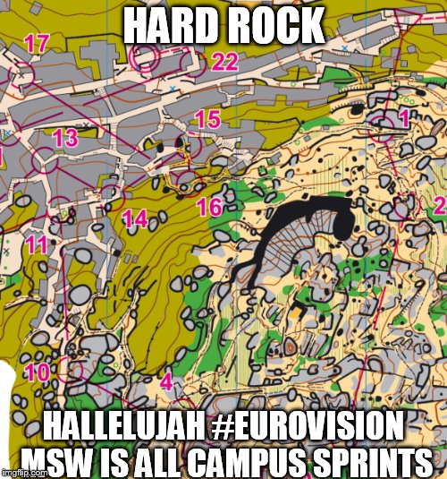 HARD ROCK; HALLELUJAH #EUROVISION MSW IS ALL CAMPUS SPRINTS | made w/ Imgflip meme maker