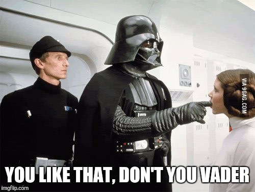Darth Vader sexy finger suck | YOU LIKE THAT, DON'T YOU VADER | image tagged in darth vader sexy finger suck,star wars,darth vader,princess leia,finger,the force awakens sucked | made w/ Imgflip meme maker