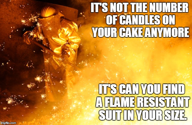 Do you own a flame resistant Birthday Suit? |  IT'S NOT THE NUMBER OF CANDLES ON YOUR CAKE ANYMORE; IT'S CAN YOU FIND A FLAME RESISTANT SUIT IN YOUR SIZE. | image tagged in birthday cake,birthday suit,happy birthday,celebration,old age,birthday card | made w/ Imgflip meme maker
