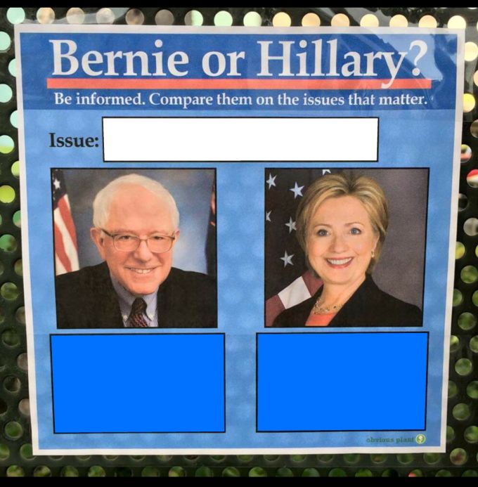 Bernie or Hillary? Blank Meme Template
