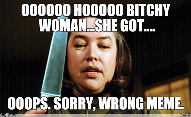 OOOOOO HOOOOO B**CHY WOMAN...SHE GOT.... OOOPS. SORRY, WRONG MEME. | made w/ Imgflip meme maker