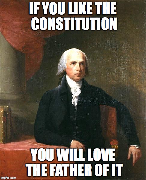 James Madison | IF YOU LIKE THE CONSTITUTION; YOU WILL LOVE THE FATHER OF IT | image tagged in james madison | made w/ Imgflip meme maker