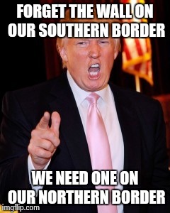 After Iowa | FORGET THE WALL ON OUR SOUTHERN BORDER; WE NEED ONE ON OUR NORTHERN BORDER | image tagged in donald trump,memes | made w/ Imgflip meme maker