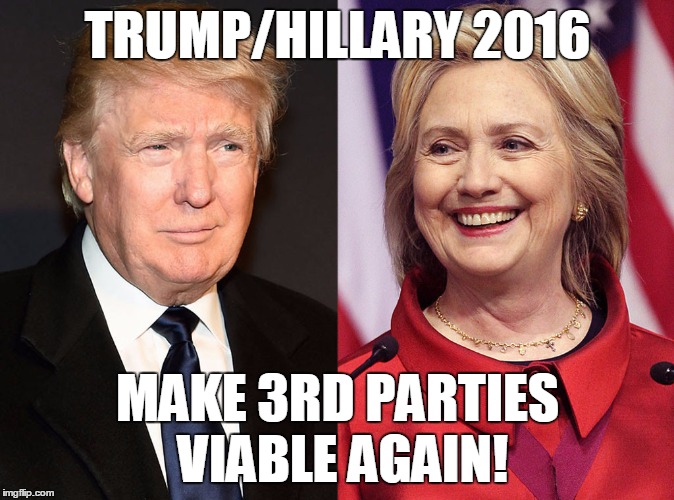 I'm Voting Libertarian | TRUMP/HILLARY 2016; MAKE 3RD PARTIES VIABLE AGAIN! | image tagged in funny,memes,political | made w/ Imgflip meme maker