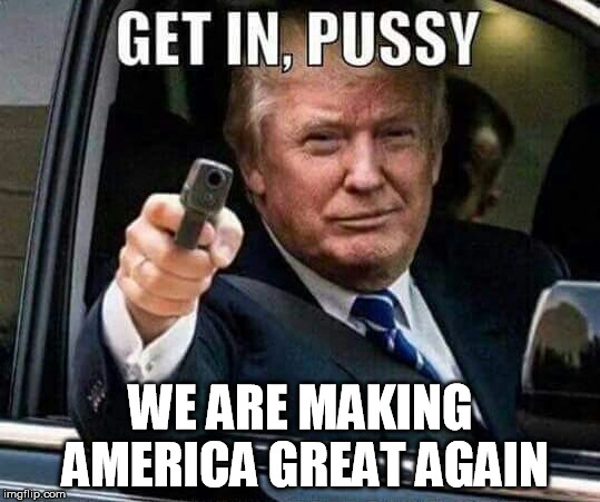 Donald Trump Get in pussy | WE ARE MAKING AMERICA GREAT AGAIN | image tagged in donald trump get in pussy | made w/ Imgflip meme maker