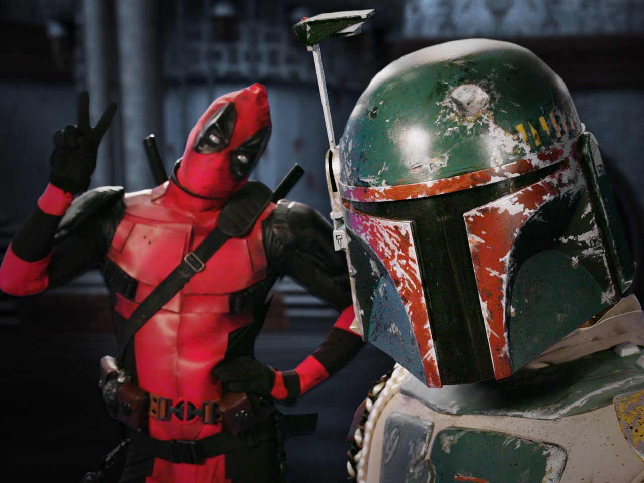 Deadpool vs Boba Fett Blank Meme Template