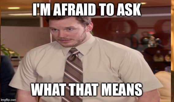 I'M AFRAID TO ASK WHAT THAT MEANS | made w/ Imgflip meme maker