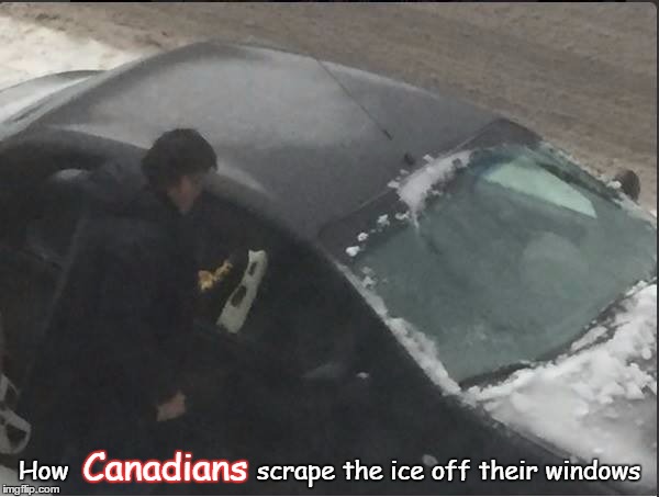 Canadian Ice Scrapper | How                         scrape the ice off their windows; Canadians | image tagged in skate window scraper | made w/ Imgflip meme maker