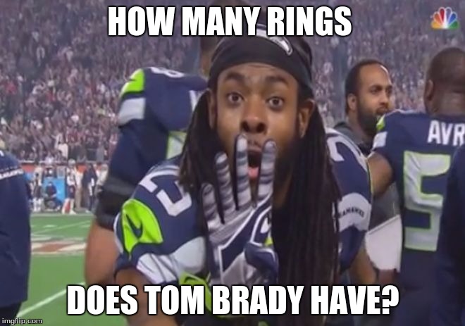 fallout 4 richard sherman | HOW MANY RINGS; DOES TOM BRADY HAVE? | image tagged in fallout 4 richard sherman | made w/ Imgflip meme maker