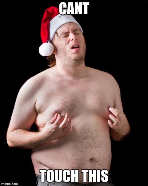 Sexy santa | CANT; TOUCH THIS | image tagged in sexy santa | made w/ Imgflip meme maker