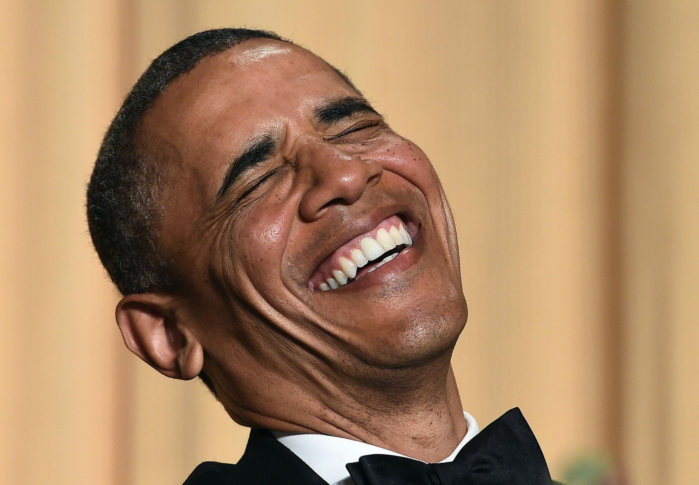 Obama laughs Blank Meme Template