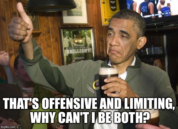 THAT'S OFFENSIVE AND LIMITING, WHY CAN'T I BE BOTH? | made w/ Imgflip meme maker