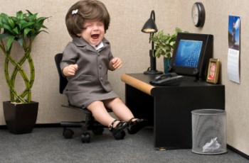 Crying office desk baby Blank Meme Template