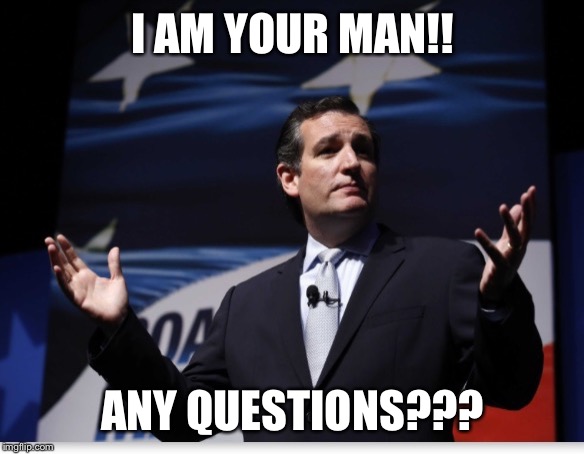 I AM YOUR MAN!! ANY QUESTIONS??? | image tagged in presidential race | made w/ Imgflip meme maker