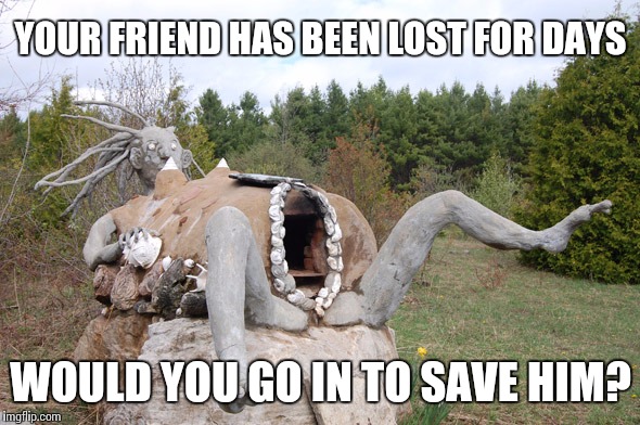 YOUR FRIEND HAS BEEN LOST FOR DAYS; WOULD YOU GO IN TO SAVE HIM? | image tagged in lost,friends,hole,save me,unhelpful teacher | made w/ Imgflip meme maker