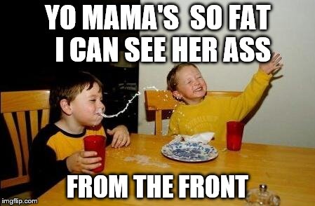 yo mama so fat | YO MAMA'S  SO FAT  I CAN SEE HER ASS; FROM THE FRONT | image tagged in yo mama so fat | made w/ Imgflip meme maker